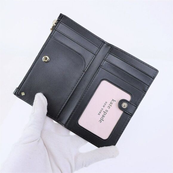 NWT Kate Spade Small Pebble Leather Small Slim Wallet Black - Picture 9 of 9